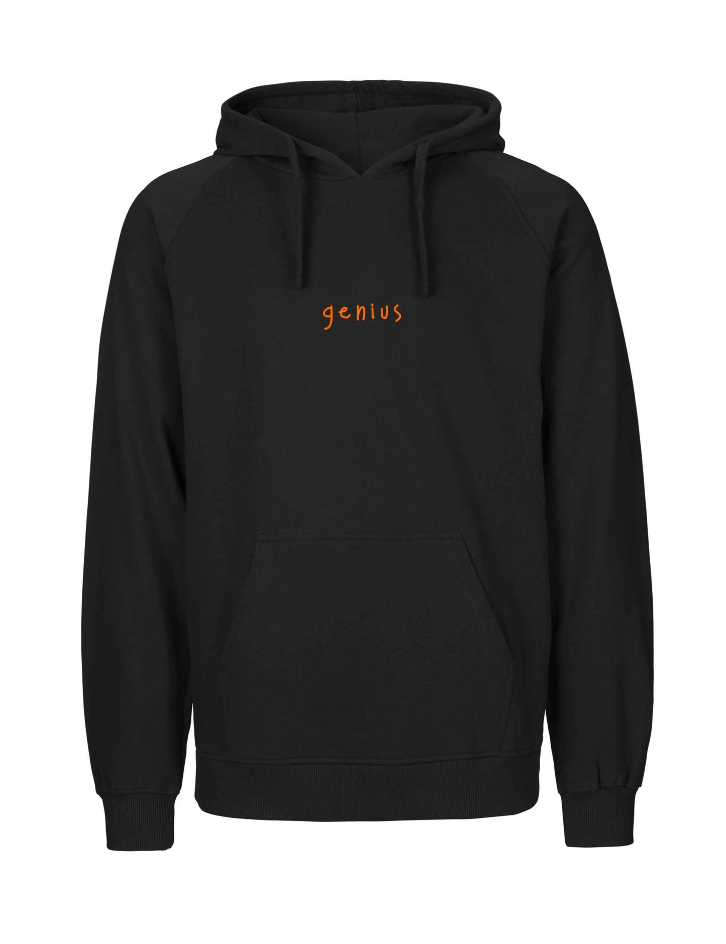 Lässiger Hoodie mit "genius"-Print in orange auf der Brust