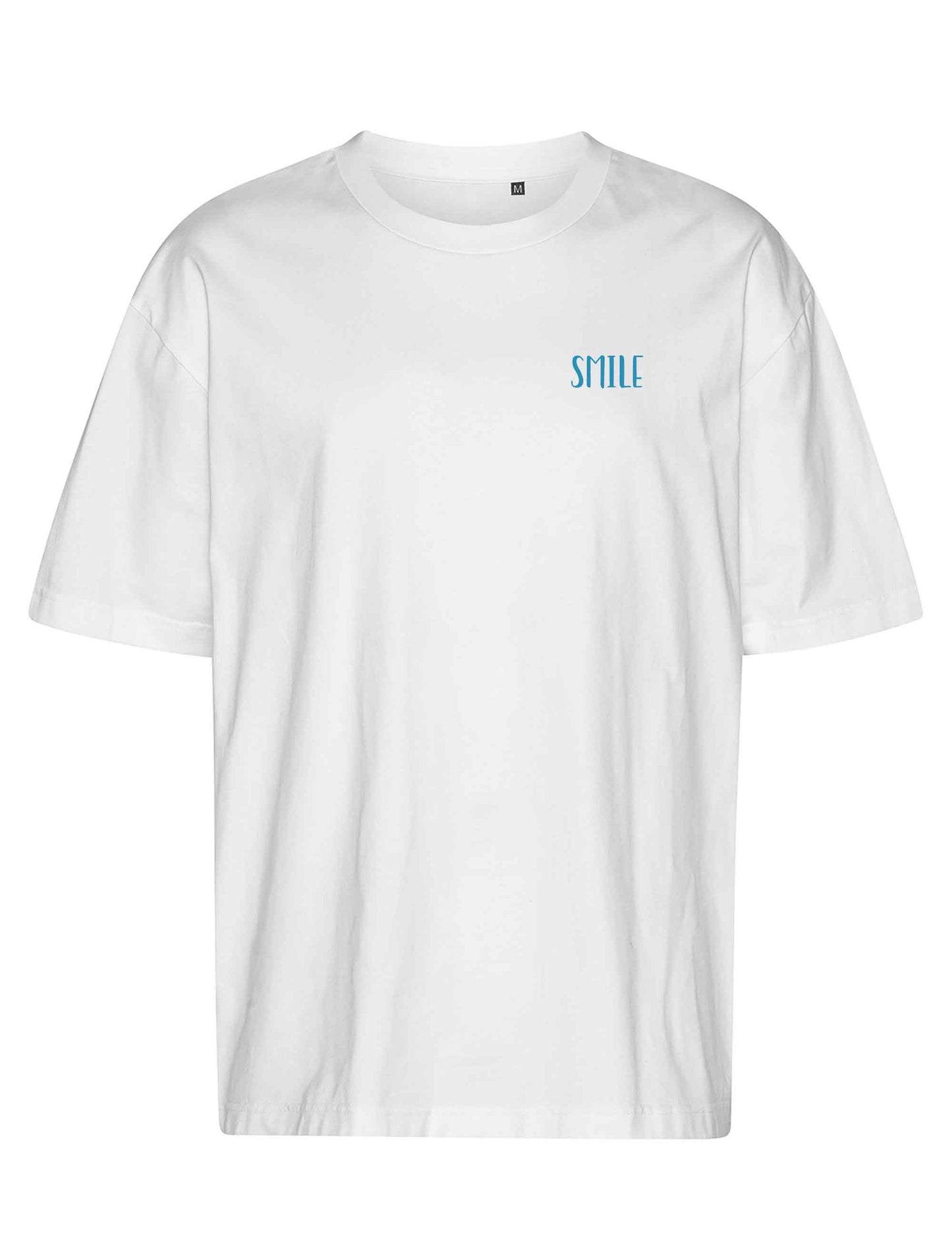 Lässiges oversized T-Shirt mit schlichtem, aber coolem SMILE Schriftzug aus weichem Flock